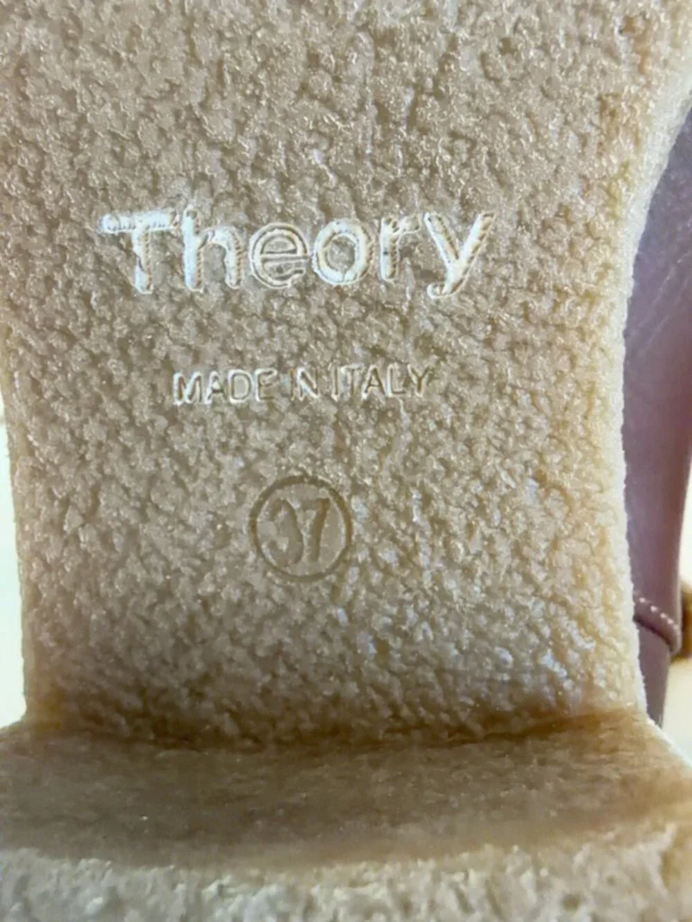 Theory Shearling-Lined Leather Ankle Boots | Brown | Made in Italy | EU 37 / US